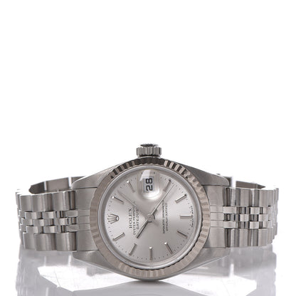 Rolex Stainless Steel 18K White Gold 26mm Oyster Perpetual Datejust Watch Silver 79174 3 of 6