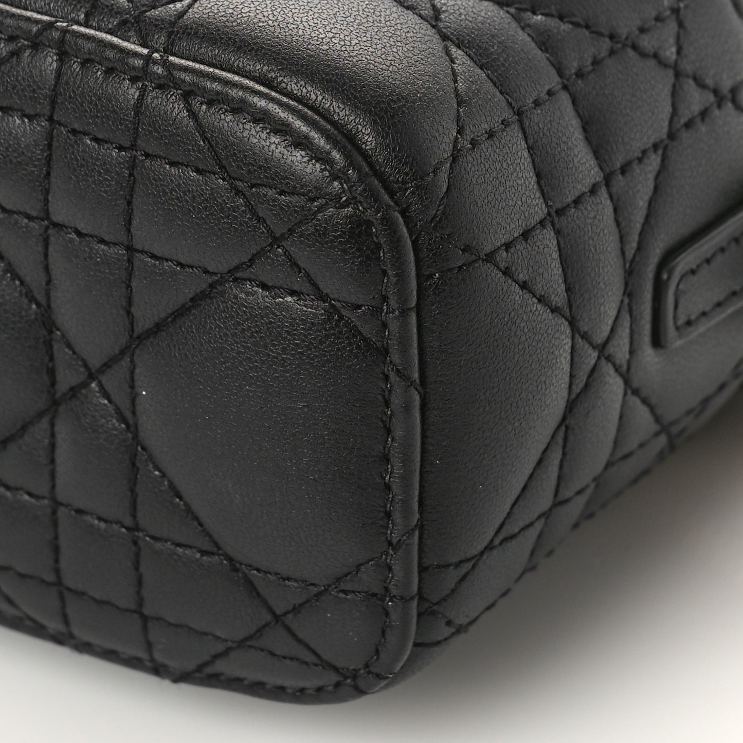 Lambskin Cannage Micro Lady Dior Vanity Case Black