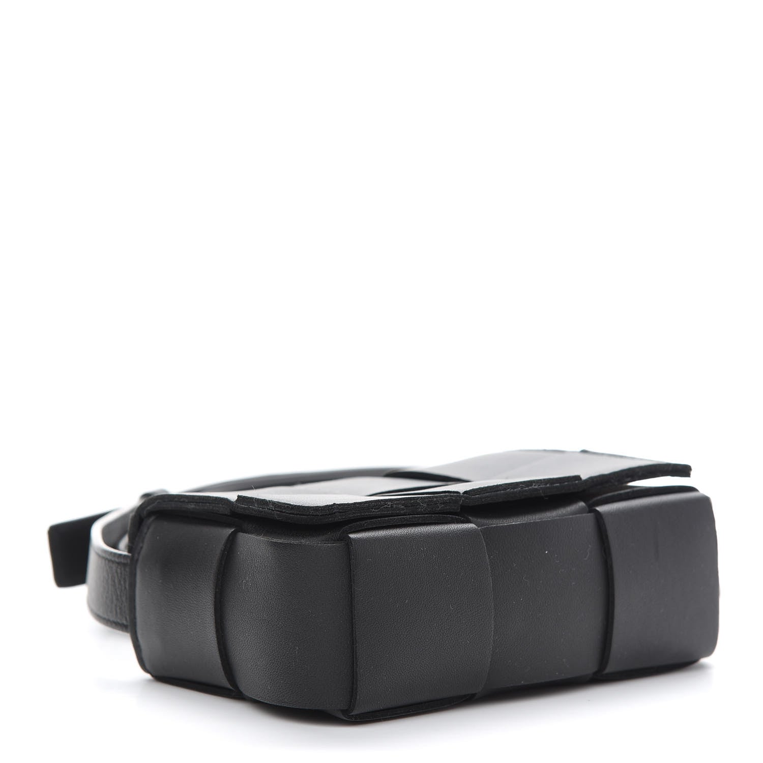 Bottega Veneta Lambskin Maxi Intrecciato Extra Mini Cassette Crossbody Bag Black 4 of 8