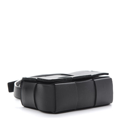 Bottega Veneta Lambskin Maxi Intrecciato Extra Mini Cassette Crossbody Bag Black 4 of 8