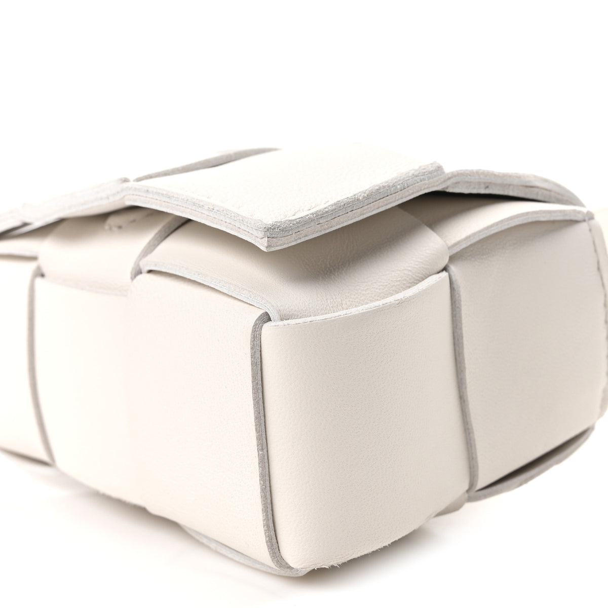 Bottega Veneta Lambskin Maxi Intrecciato Extra Mini Cassette Crossbody Bag White 8 of 8