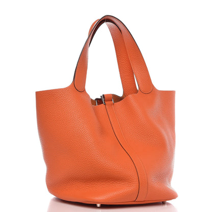 Hermes Taurillon Clemence Picotin Lock 26 GM Orange 3 of 9