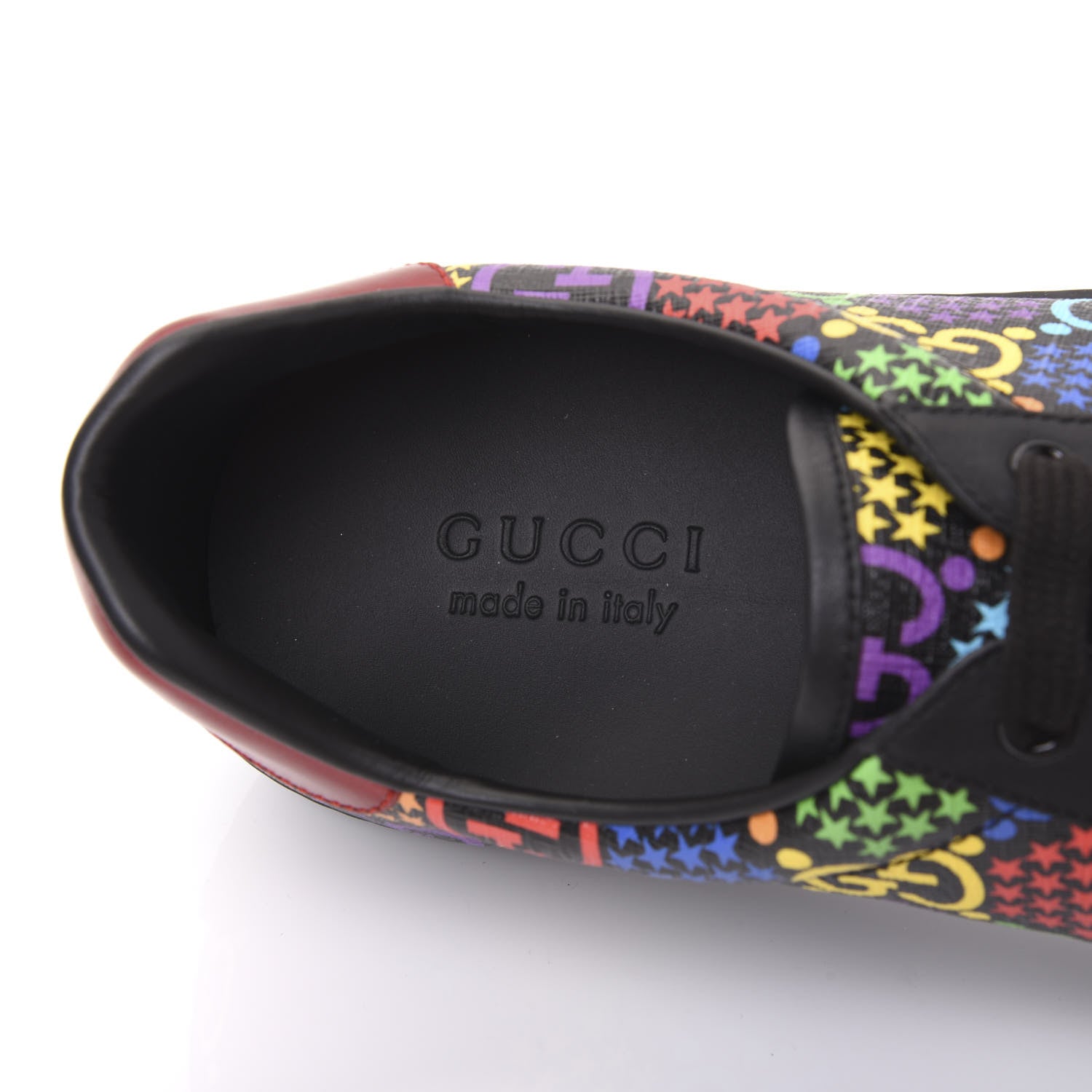 Gucci GG Supreme Monogram Psychedelic Mens Ace Sneakers 10.5 Black Multicolor 5 of 7