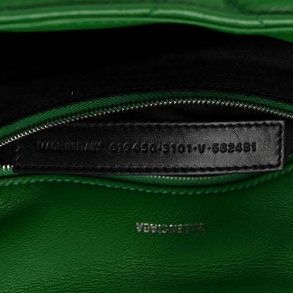 Balenciaga Nappa Calfskin Quilted Touch B Puffy Clutch Leaf Green 7 of 10