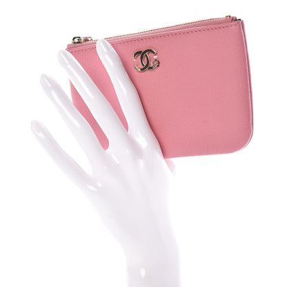 Chanel Goatskin Small CC Clover Cosmetic Case Pink 2 of 7