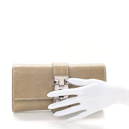 Hermes Lizard Medor Clutch 23 Ficelle 2 of 8