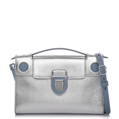 Christian Dior Metallic Grained Calfskin Diorever Clutch Silver 1 of 7