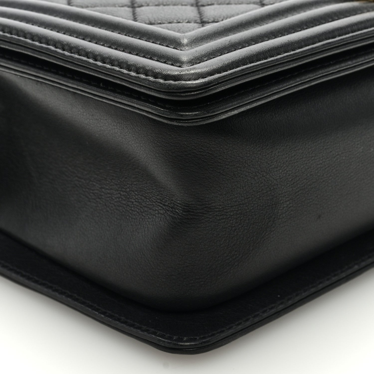 Chanel Calfskin Quilted Medium Boy Flap Black 8 of 9
