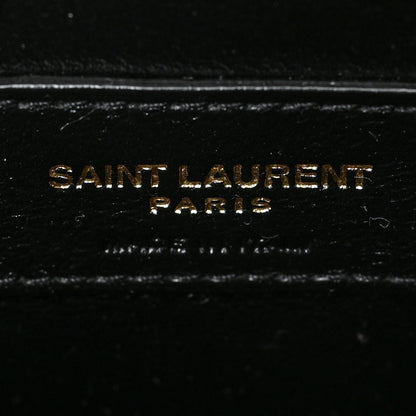 Saint Laurent Grain De Poudre Textured Mixed Matelasse Triquilt Small Monogram Satchel Black 6 of 9
