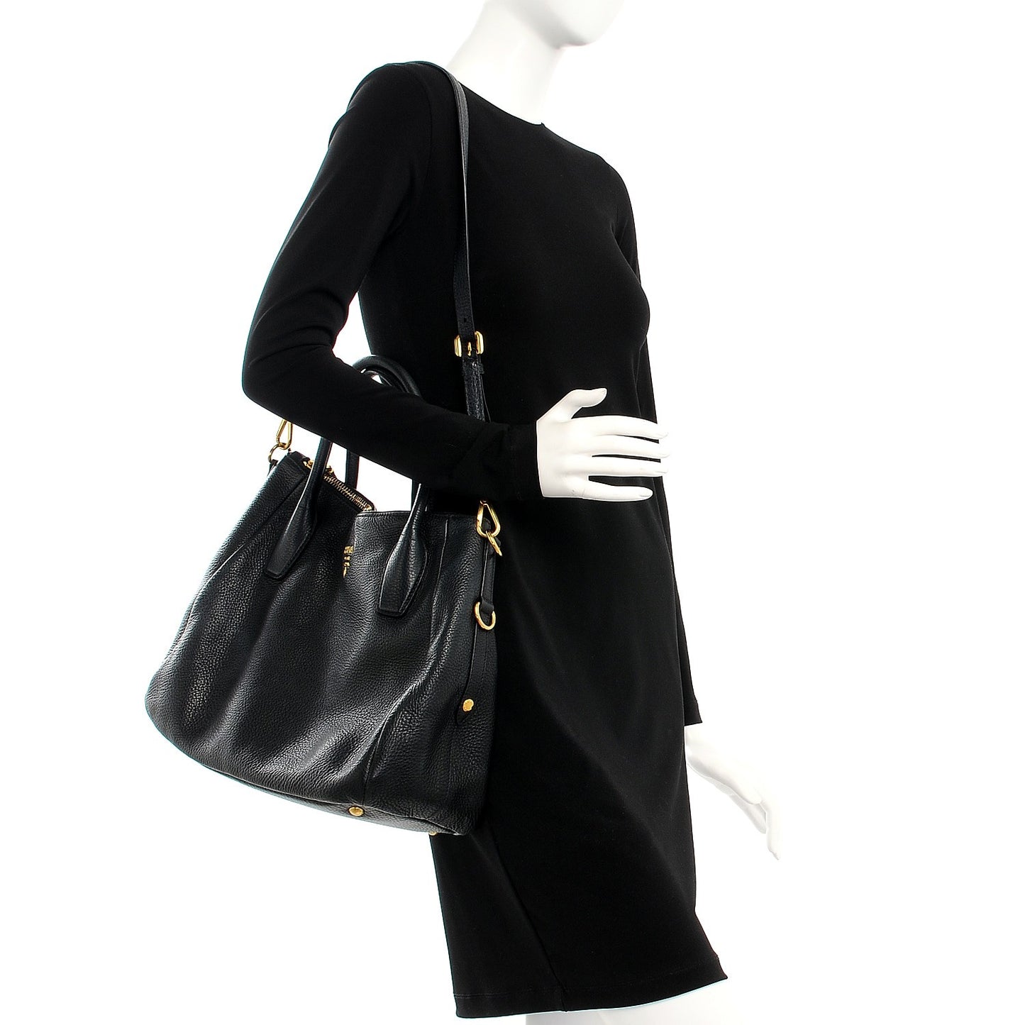 Vitello Daino Tote Nero Black