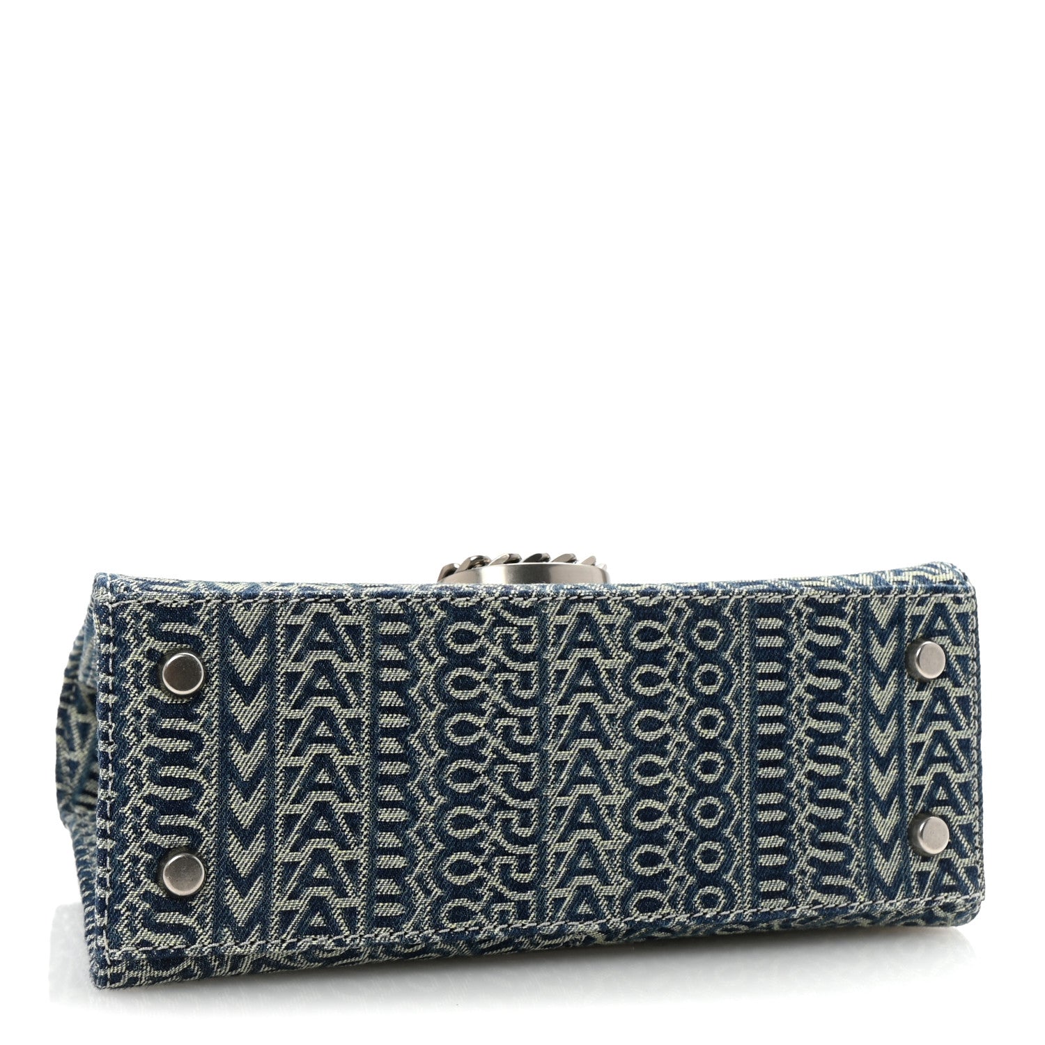 Marc Jacobs Sun Faded Denim Monogram The St Marc Mini Top Handle Bag Blue 4 of 10