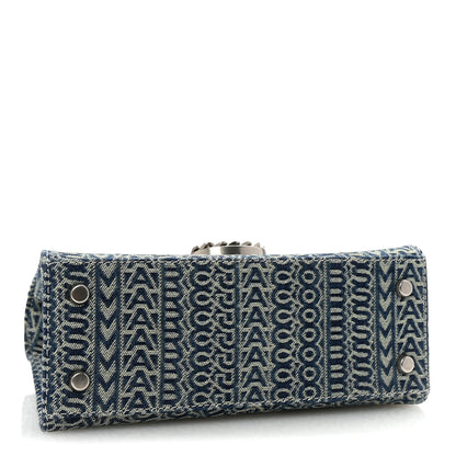 Marc Jacobs Sun Faded Denim Monogram The St Marc Mini Top Handle Bag Blue 4 of 10