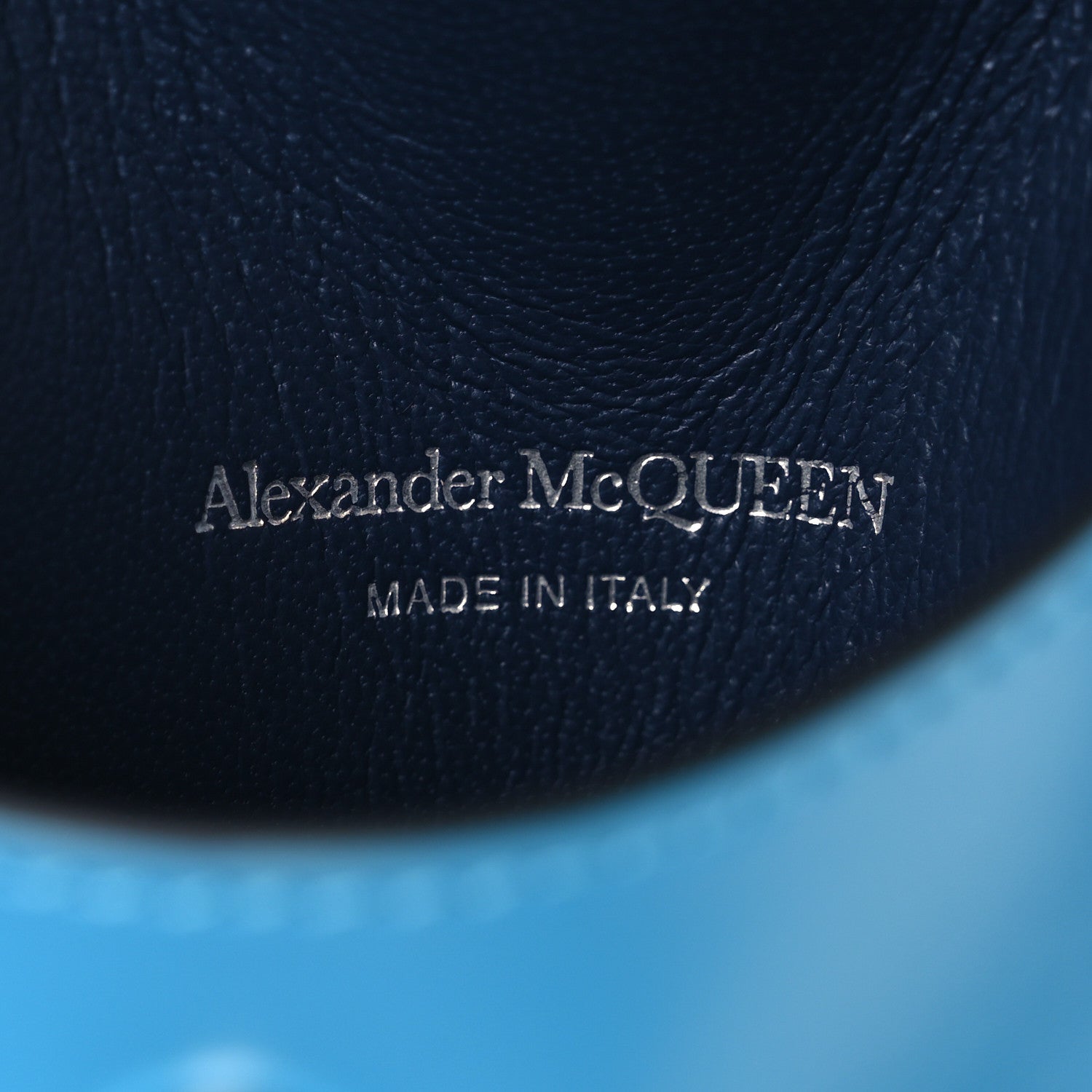 Alexander McQueen Calfskin The Curve Micro Crossbody Pouch Bag Blue 6 of 11