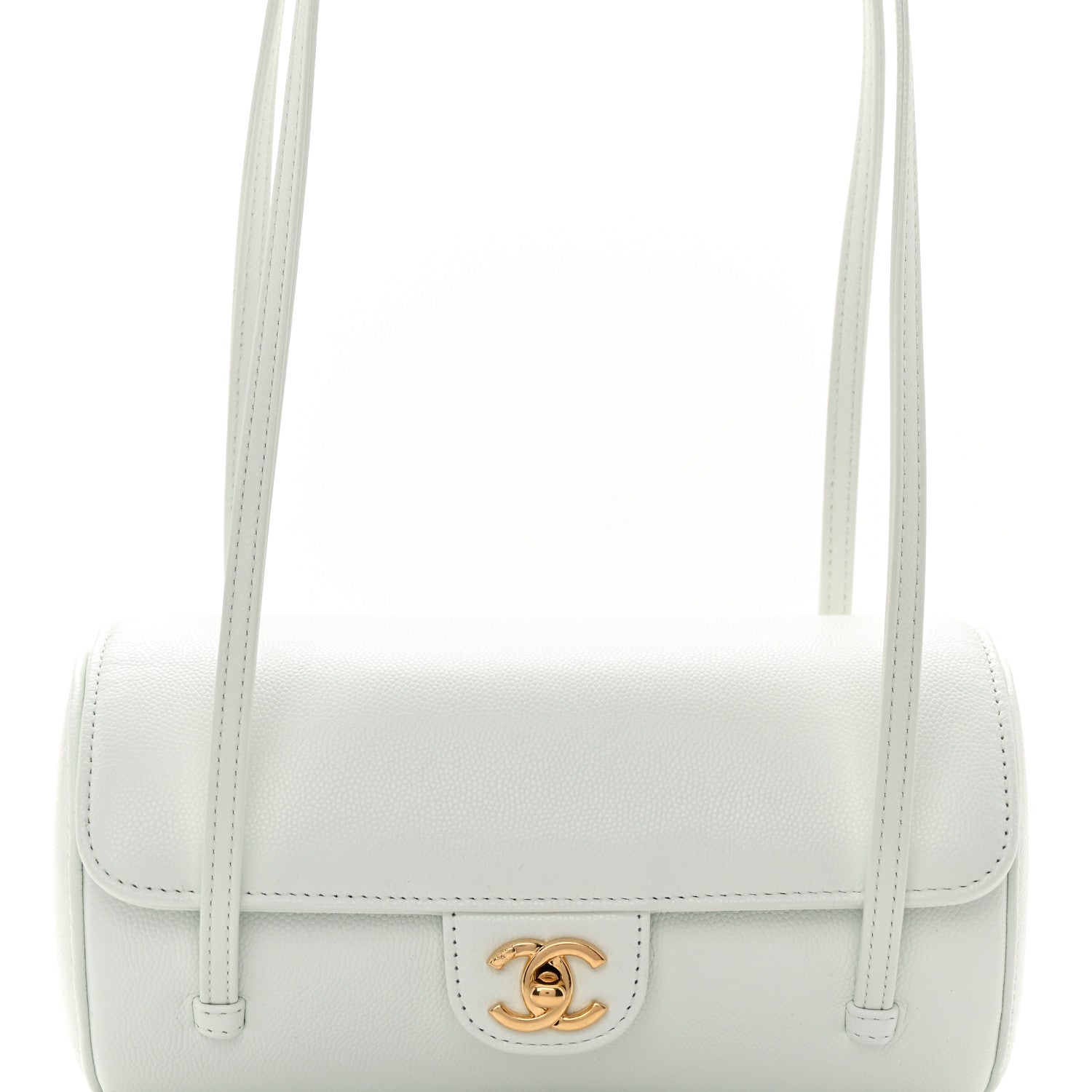 Chanel Shiny Caviar Preppy Coco Small Bowling Bag Light Blue 8 of 10