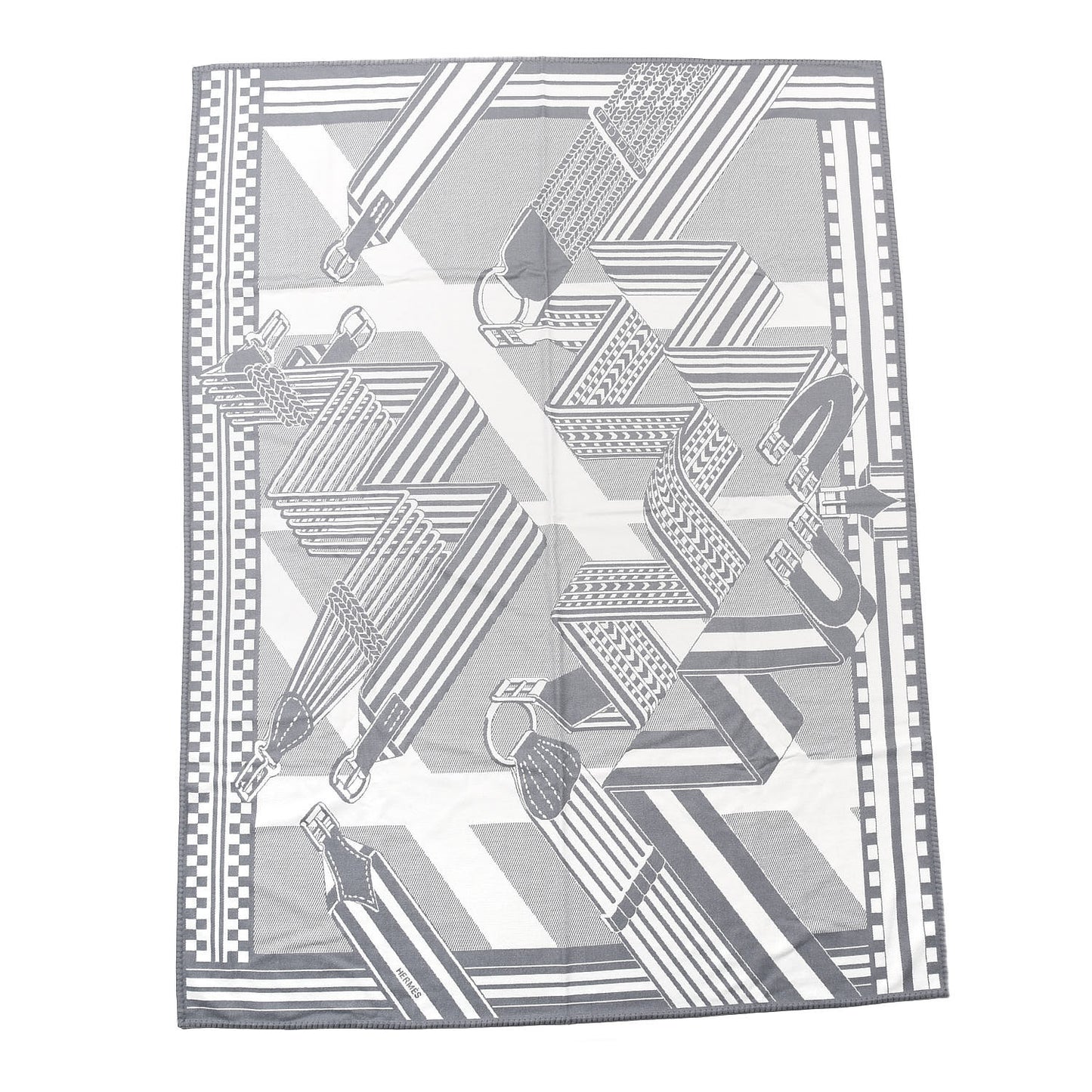 Wool Sangles en Zig Zag Blanket Gris