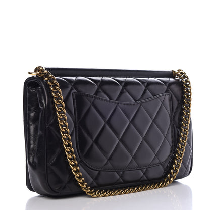Chanel Calfskin Quilted Gold Bar Flap Black 3 of 10