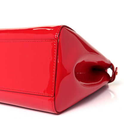 Fendi Vitello Vernice Mou Mini Peekaboo Iconic Satchel Rosso Cardinale 7 of 8