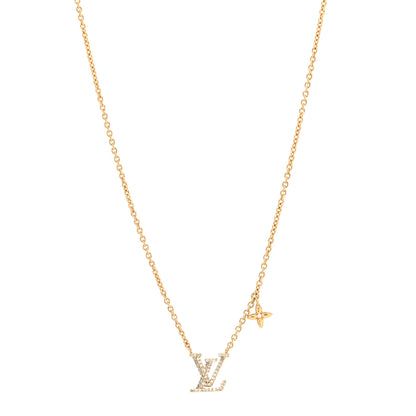 Louis Vuitton Metal Crystal LV Iconic Necklace Gold 2 of 6