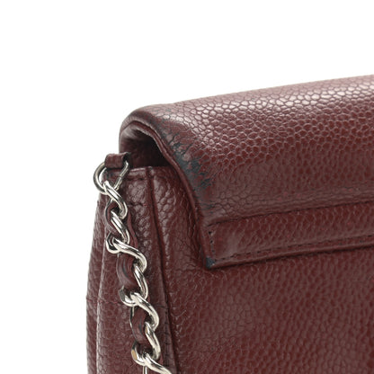 Chanel Caviar Half Moon Wallet On Chain WOC Dark Red 16 of 16