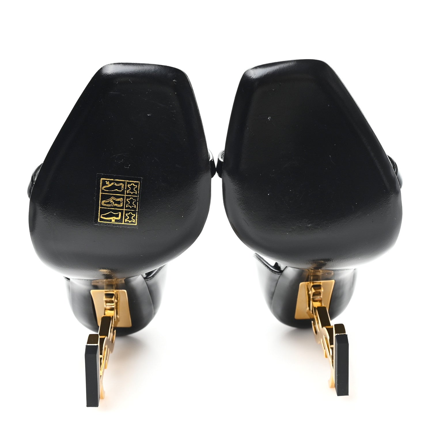 Saint Laurent Patent Calfskin Opyum 110 Sandals 36 Black Gold 6 of 10