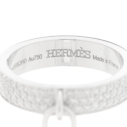 Hermes 18K White Gold Diamond MM Kelly Clochette Ring 51 5.75 4 of 5