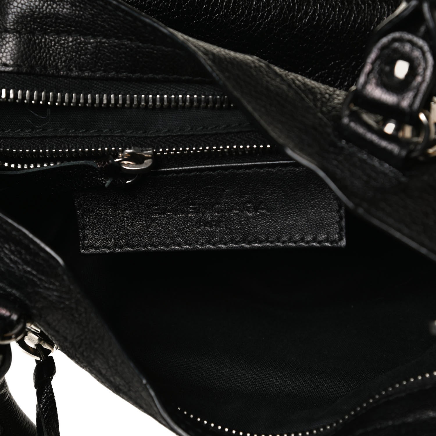 Balenciaga Chevre Silver Metallic Edge Hardware Mini City Black 6 of 14