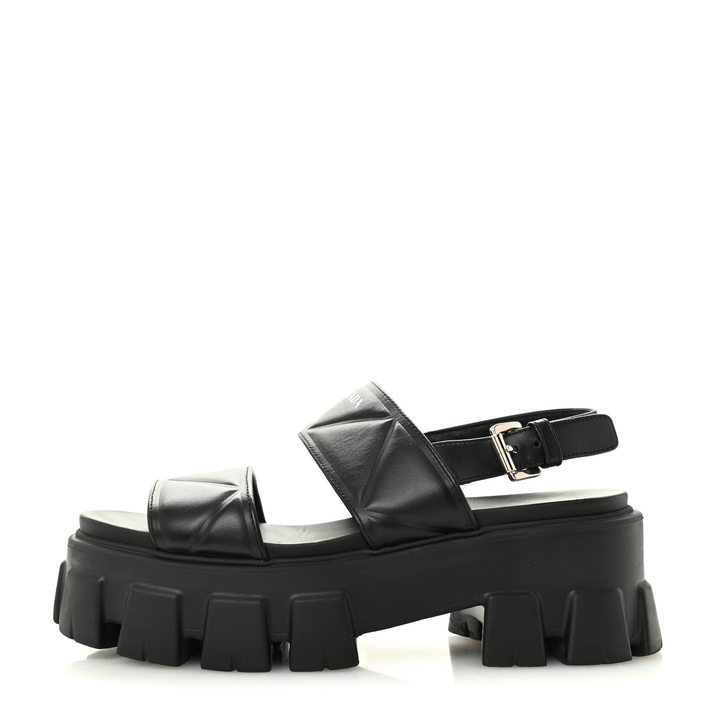 Nappa Soft Logo Padded Monolith 55mm Sandals 37.5 Black