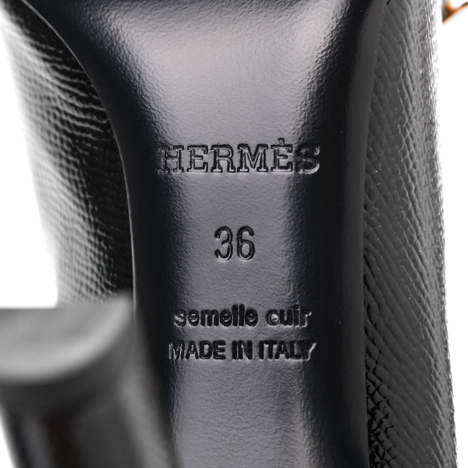 Hermes Patent Epsom Laurence Pumps 36 Black 6 of 8