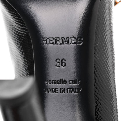 Hermes Patent Epsom Laurence Pumps 36 Black 6 of 8
