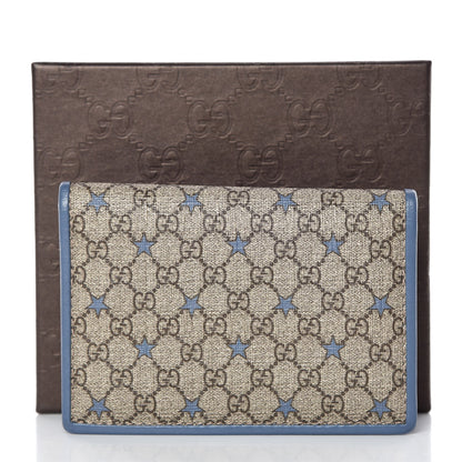 Gucci GG Supreme Monogram Stars ID Card Wallet Light Blue 8 of 8