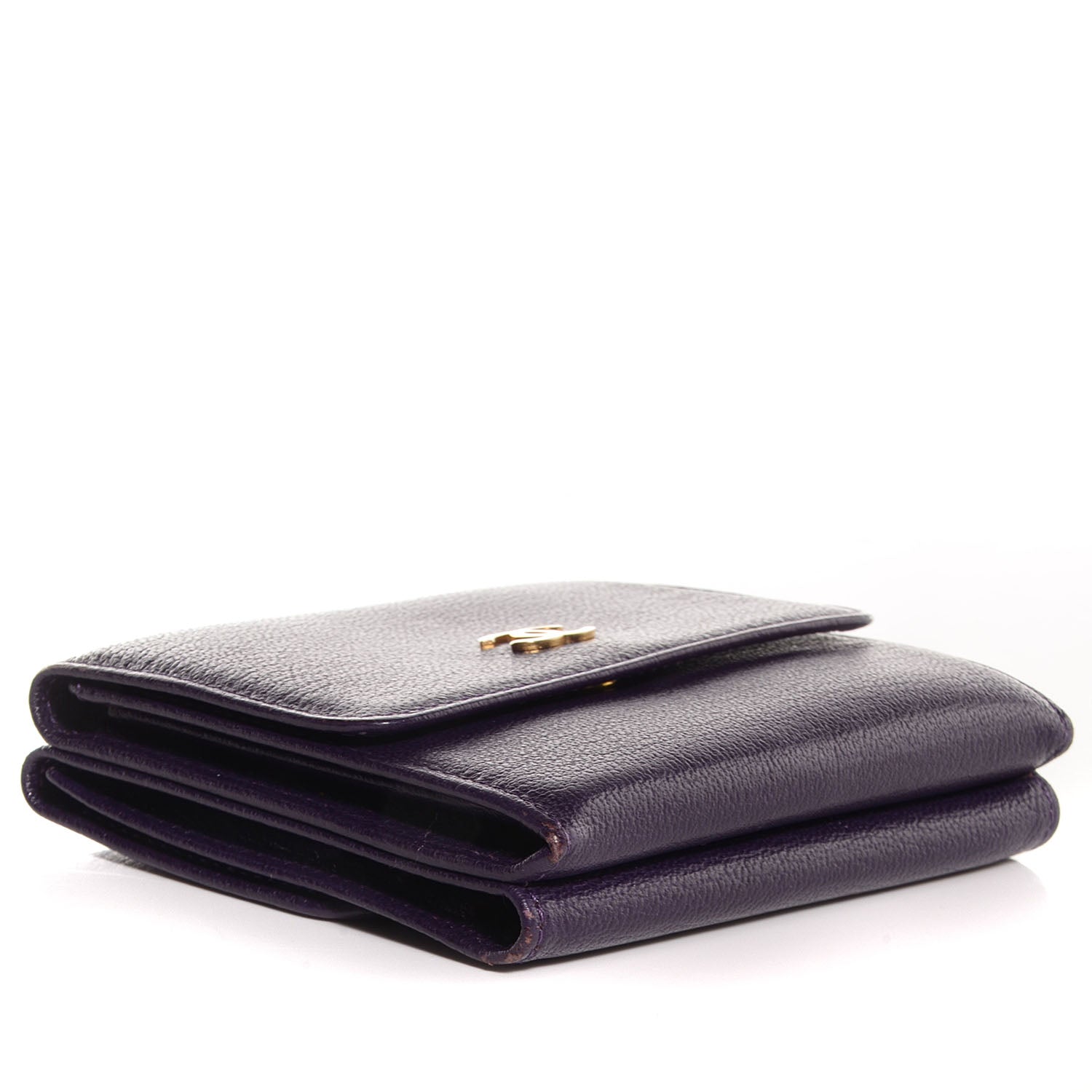 Chanel Chevre Goatskin Compact CC Flap Wallet Purple 4 of 9