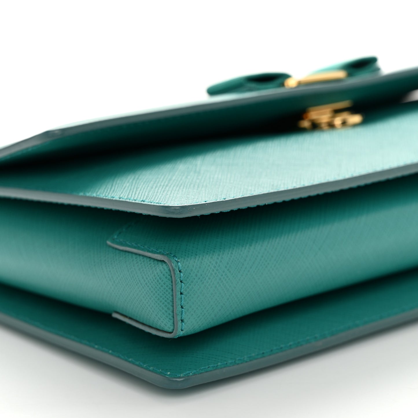 Printed Calfskin Vara Bow Chain Flap Crossbody Teal