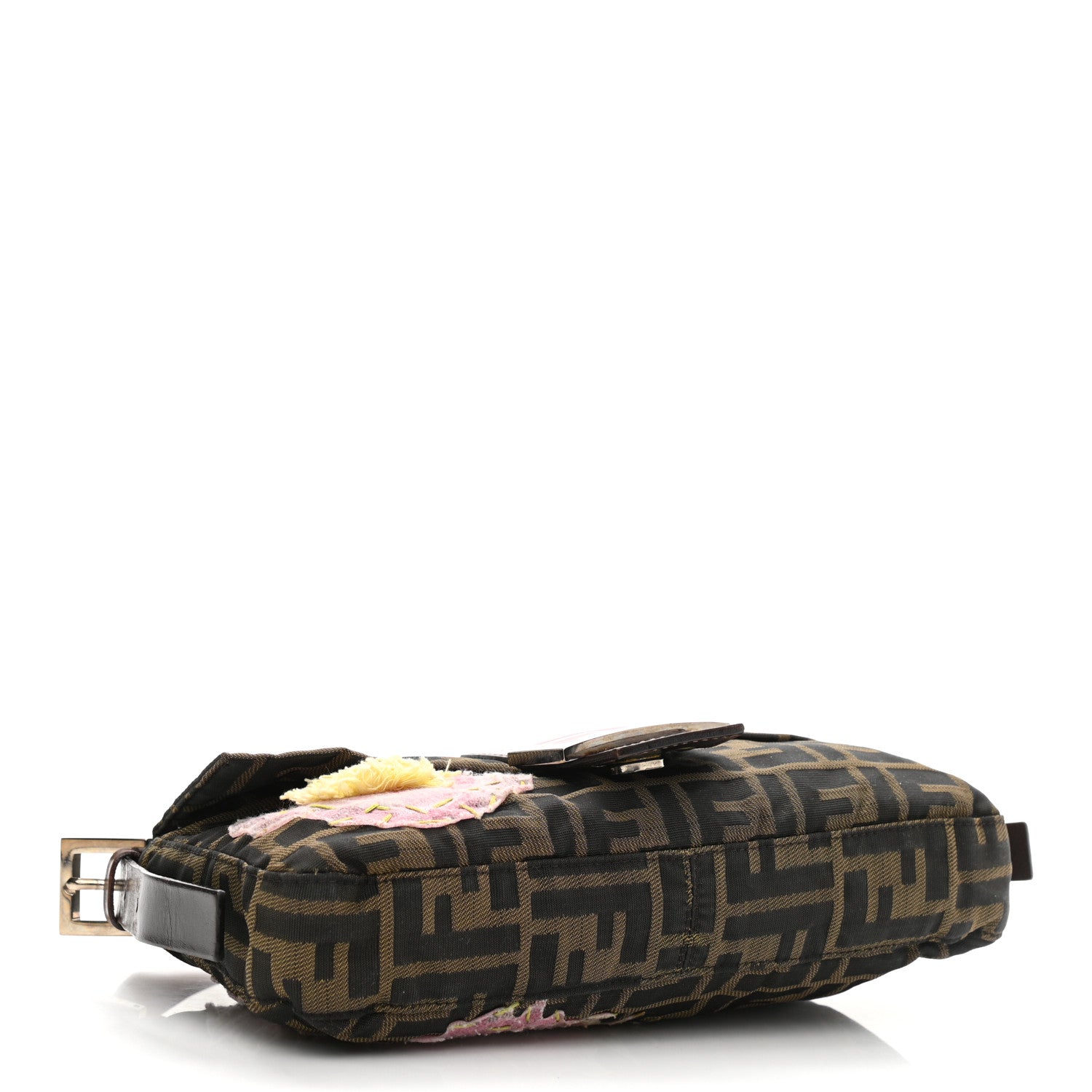 Fendi Zucca Flower Applique Baguette Tobacco 4 of 11