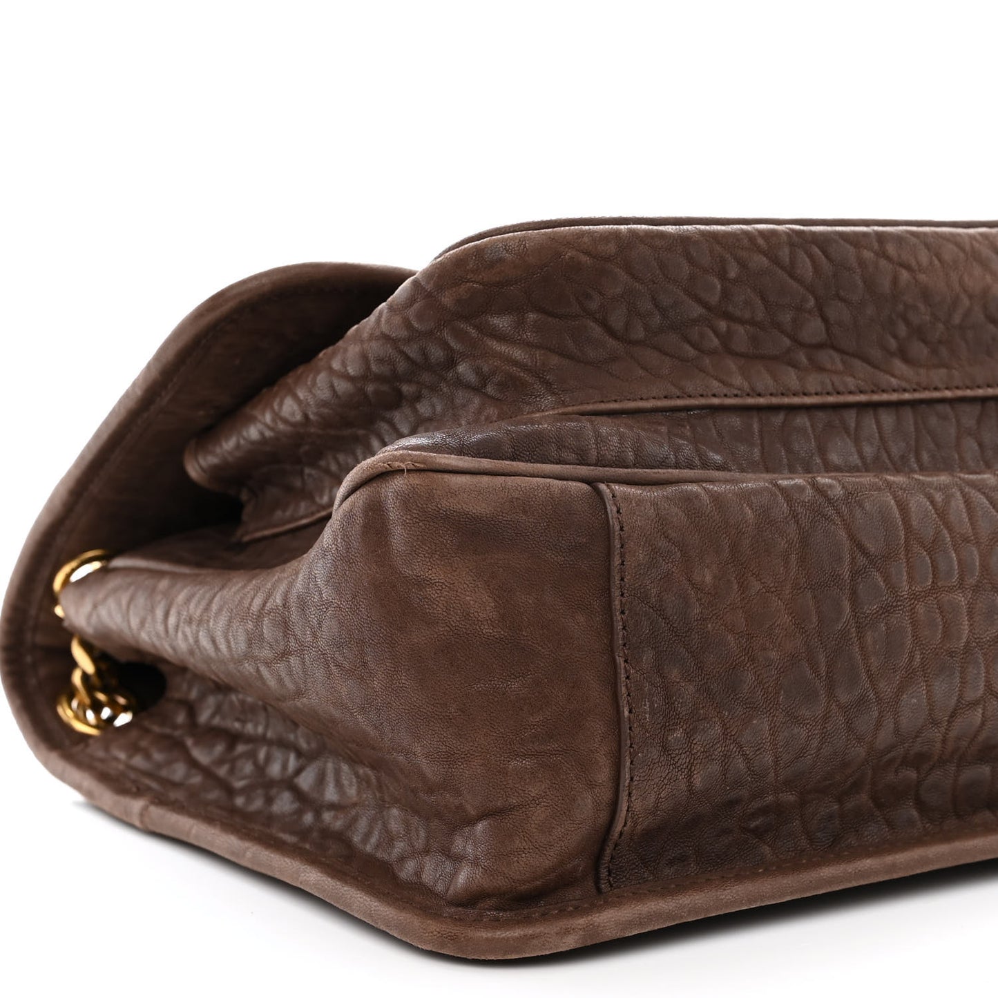 Grained Lambskin Monogram Medium Niki Chain Satchel Dark Cork