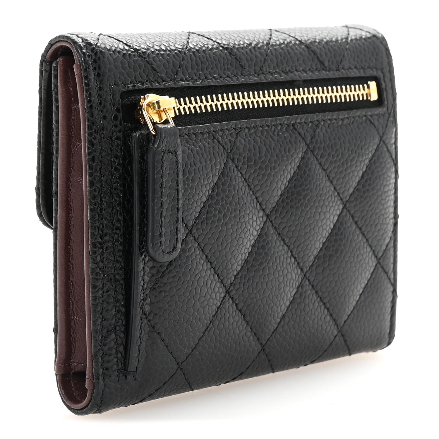 Chanel Caviar Quilted Compact Flap Wallet Black 3 of 8