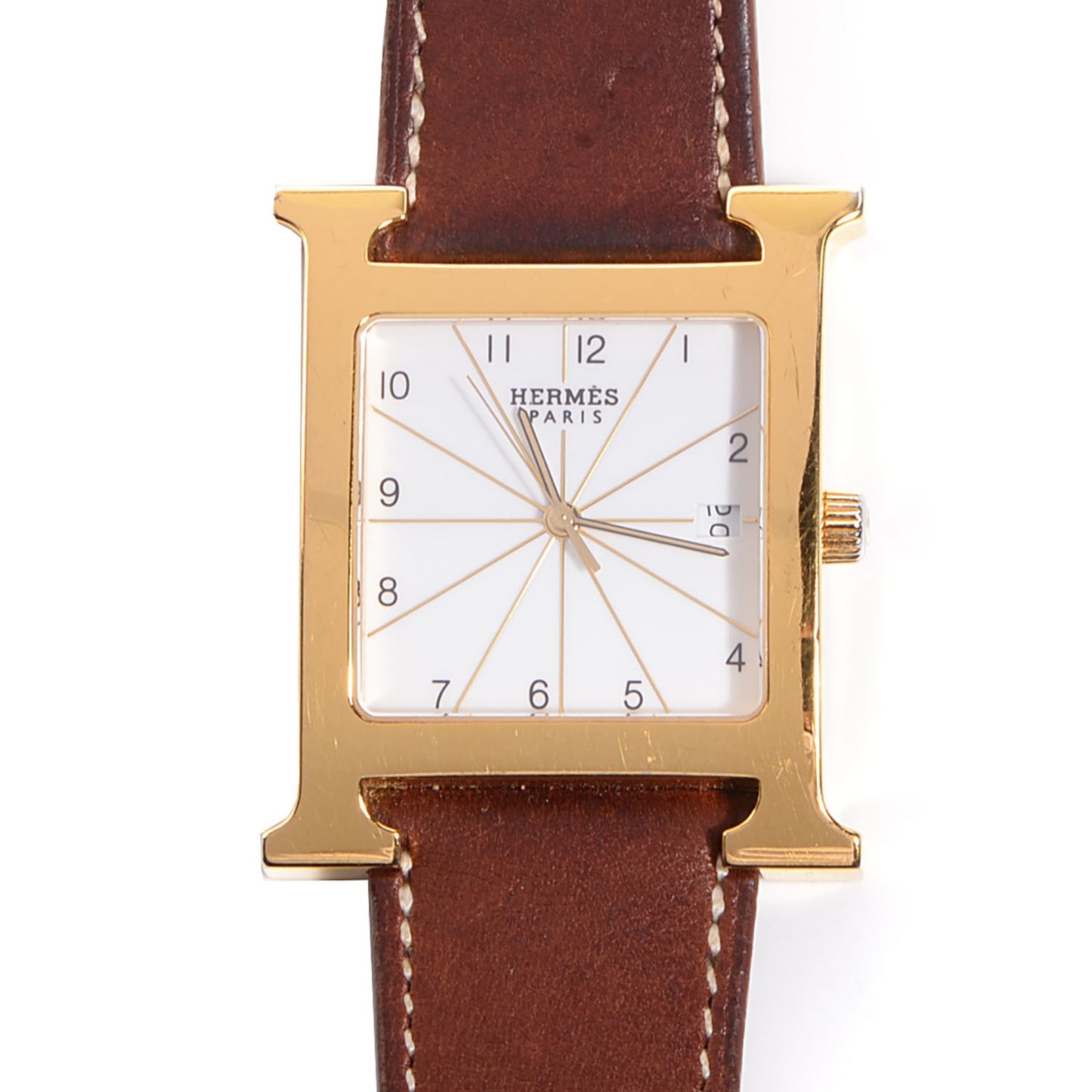 Stainless Steel Barenia 30.5mm Heure H Hour Quartz Watch Fauve