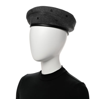 Hermes Cashmere Lambskin Saint-Honore Charms Beret 57 Charbon 2 of 8