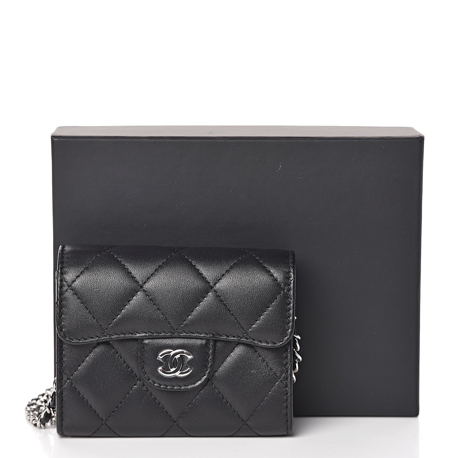 Chanel Lambskin Quilted Classic Clutch With Chain Black 11 of 11