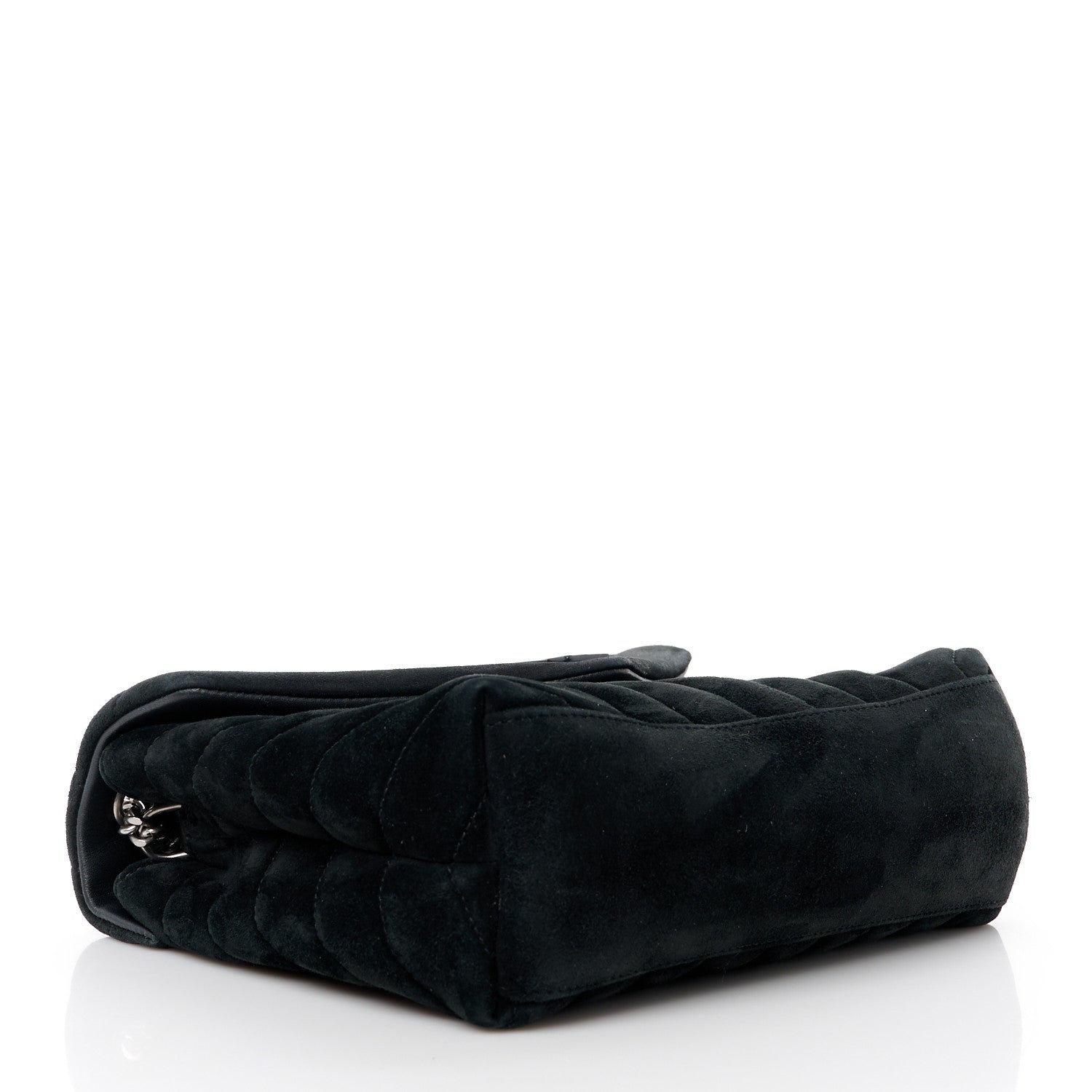 Saint Laurent Suede Calfskin Y Quilted Monogram Small Loulou Chain Satchel Black 4 of 11