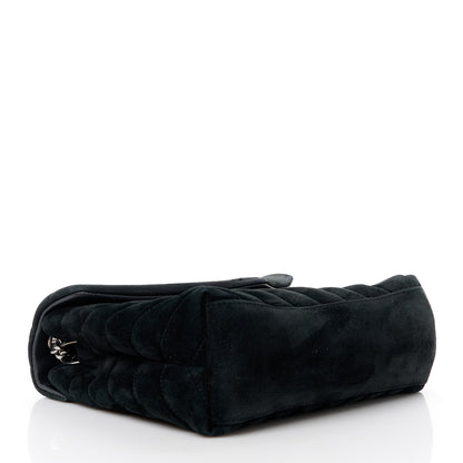 Saint Laurent Suede Calfskin Y Quilted Monogram Small Loulou Chain Satchel Black 4 of 11