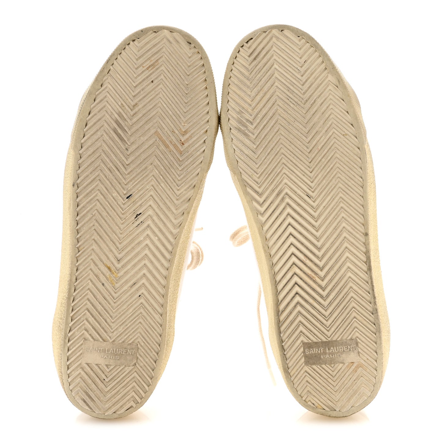 Distressed Canvas Court Classic Sneakers 39 Panna