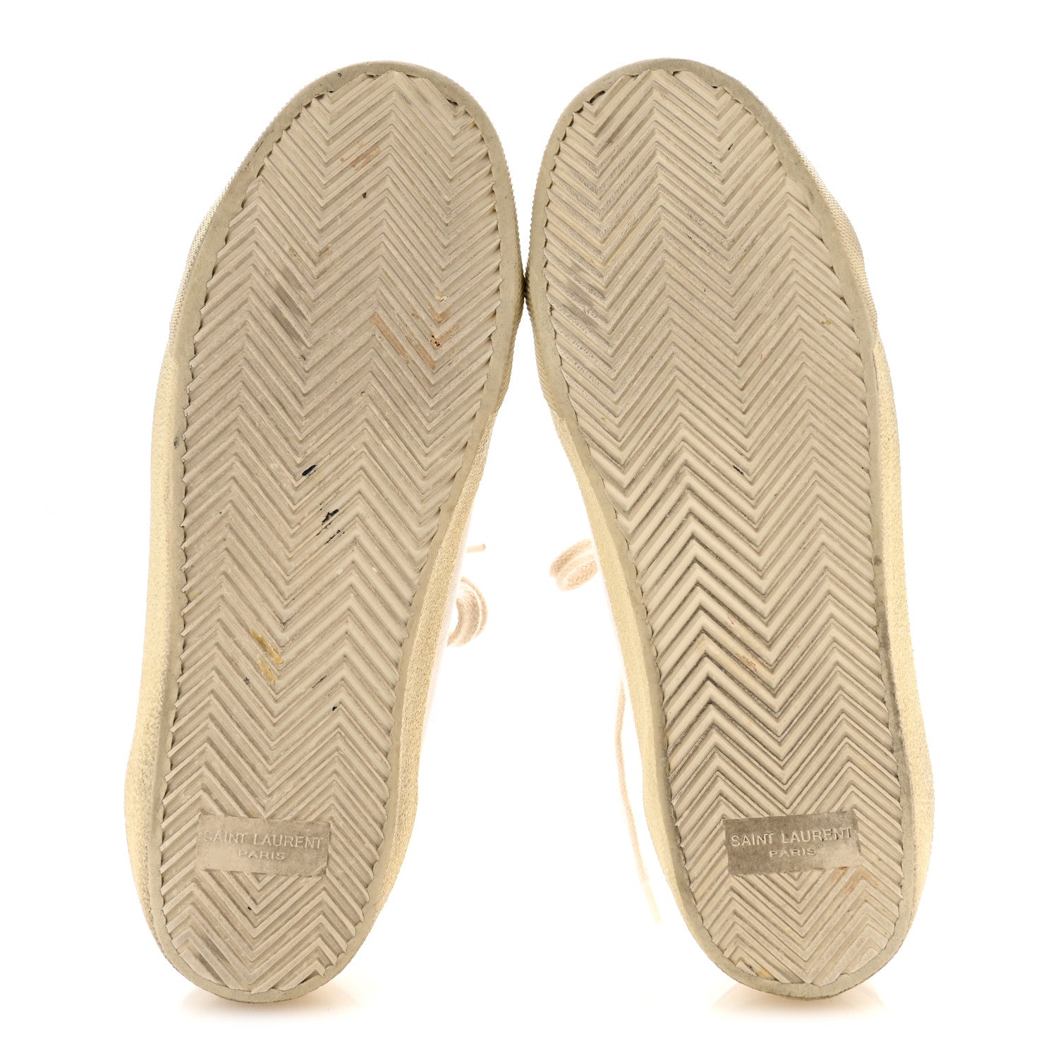 Saint Laurent Distressed Canvas Court Classic Sneakers 39 Panna 6 of 9