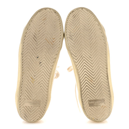 Saint Laurent Distressed Canvas Court Classic Sneakers 39 Panna 6 of 9