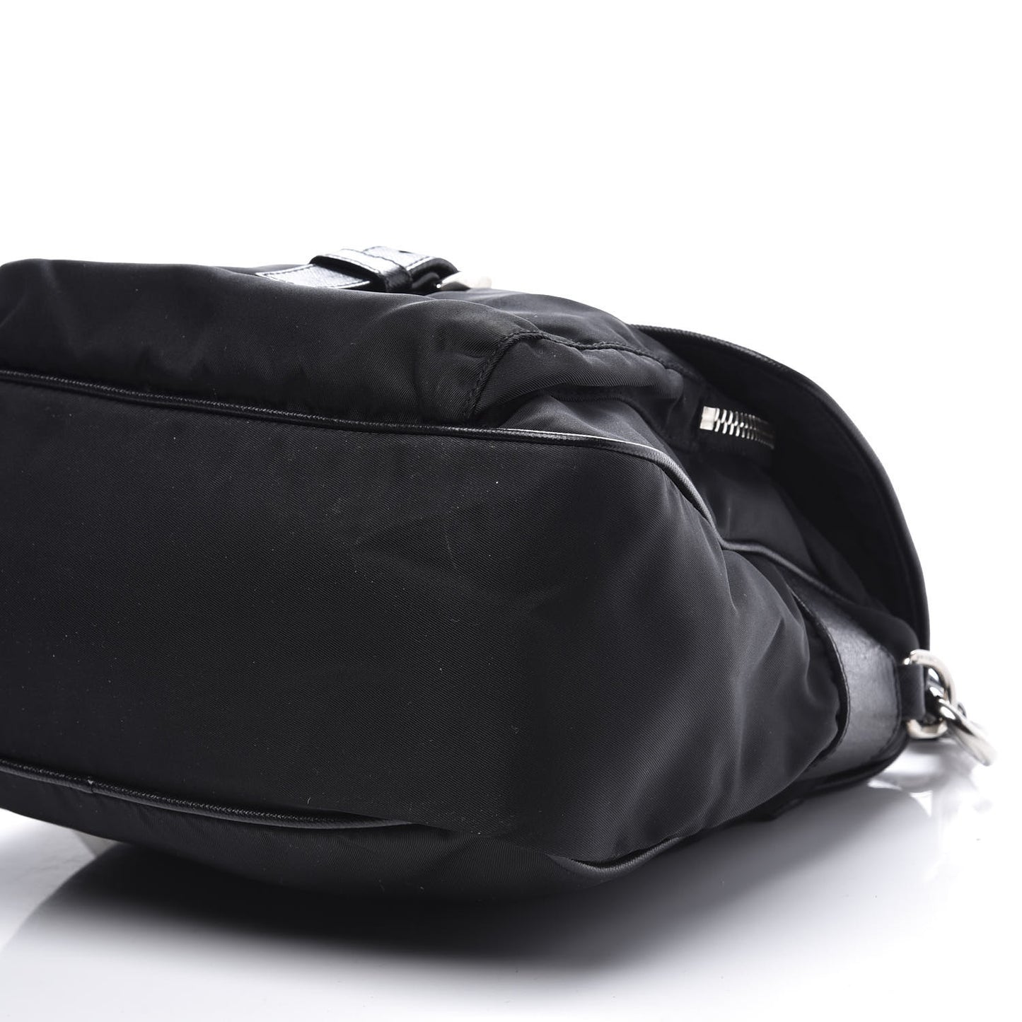 Nylon Vela Saffiano Shoulder Bag Black