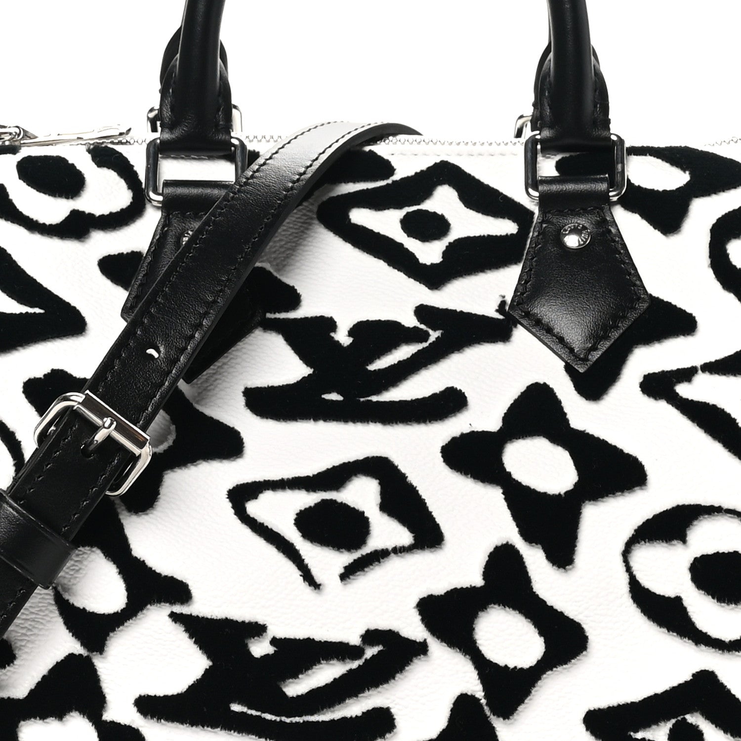 Louis Vuitton X UF Tufted Monogram Speedy Bandouliere 25 White Black 7 of 9