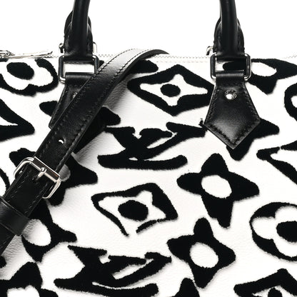 Louis Vuitton X UF Tufted Monogram Speedy Bandouliere 25 White Black 7 of 9