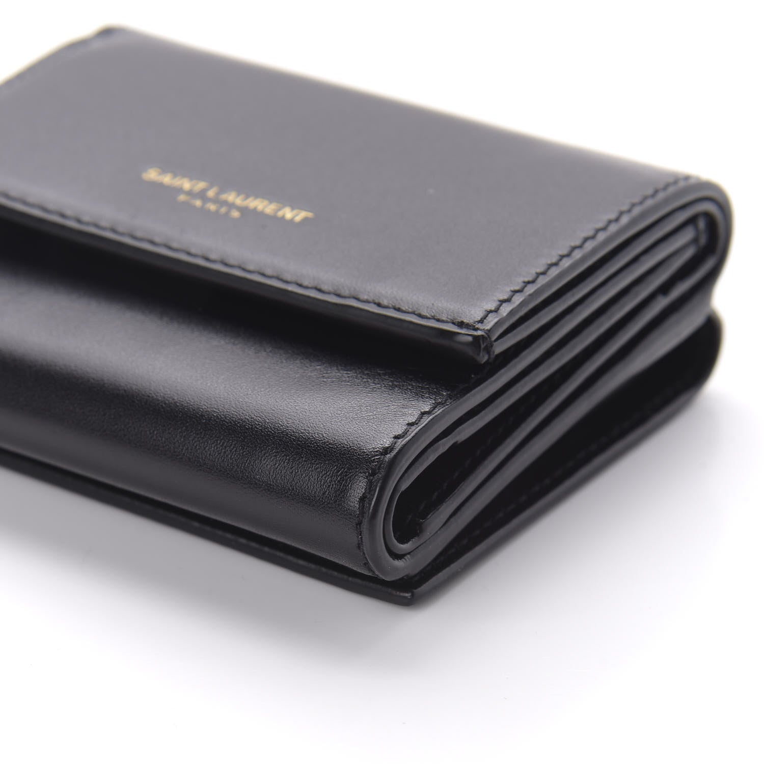 Saint Laurent Calfskin Trifold Wallet Black 7 of 11
