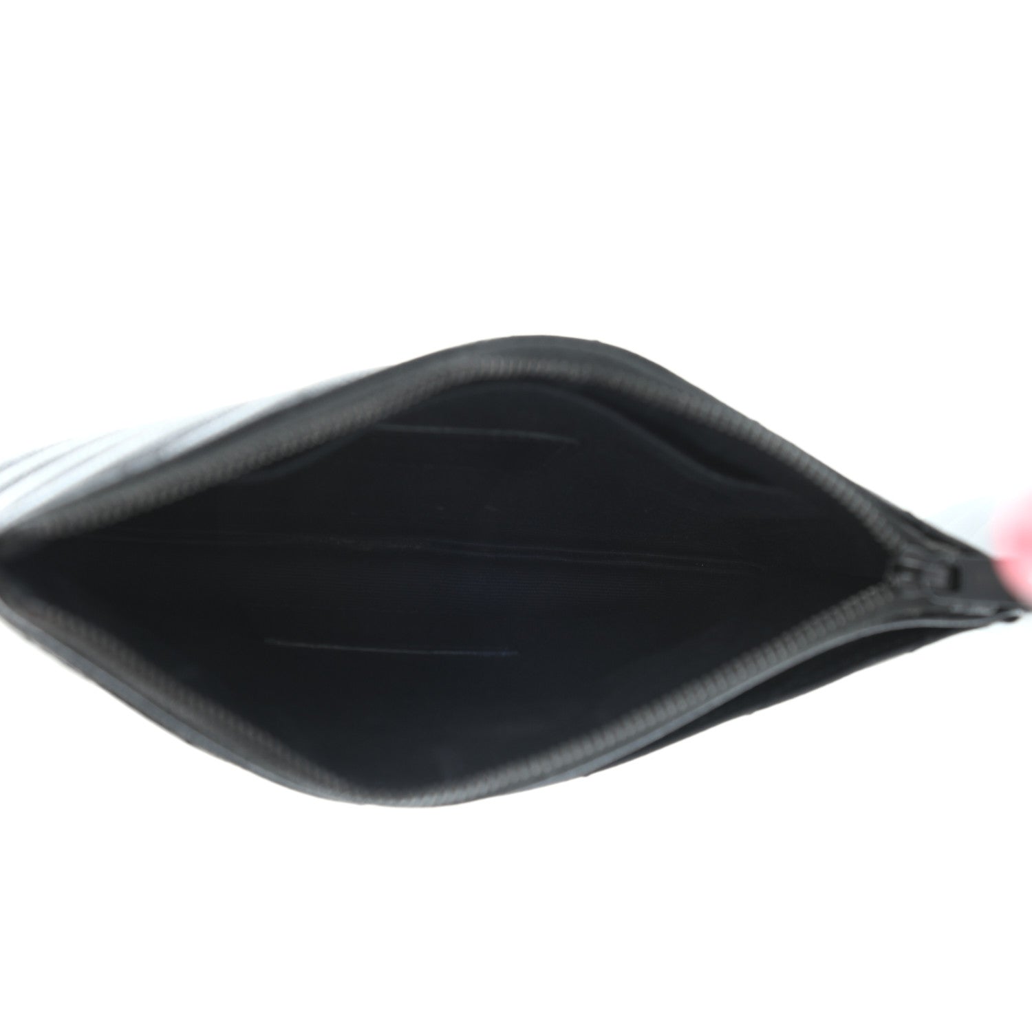 Saint Laurent Grain De Poudre Chevron Monogram Bill Pouch Black 5 of 11