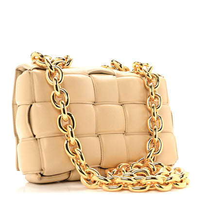 Bottega Veneta Lambskin Maxi Intreccio Padded Chain Cassette Crossbody Bag Porridge 3 of 13