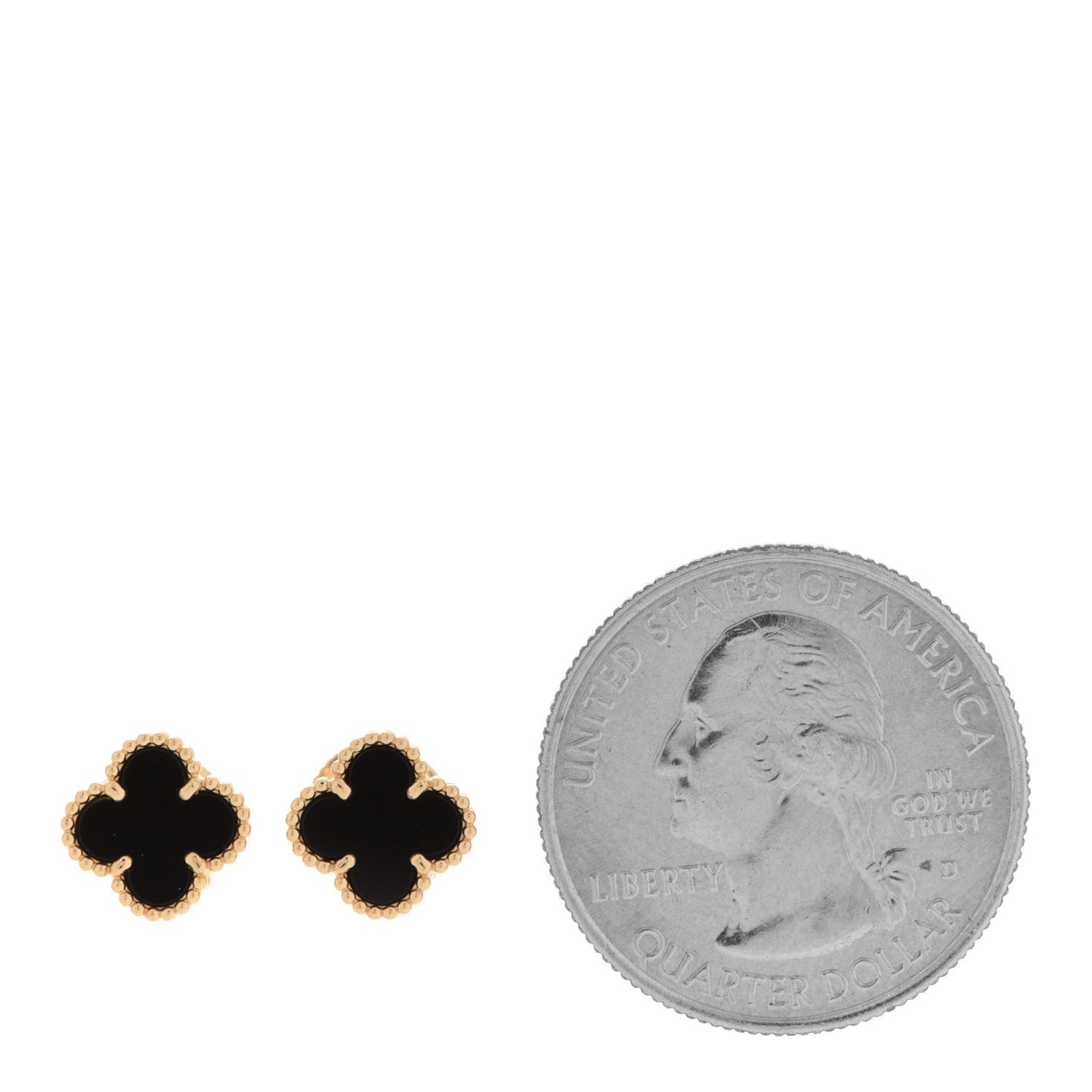 18K Yellow Gold Black Onyx Sweet Alhambra Earrings